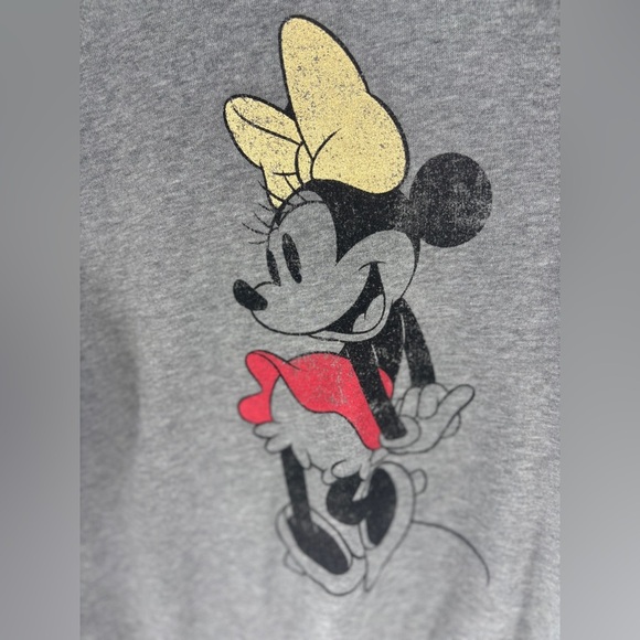 Disney Minnie Mouse Gray Sweatshirt with Gold Bow - Picture 3 of 6